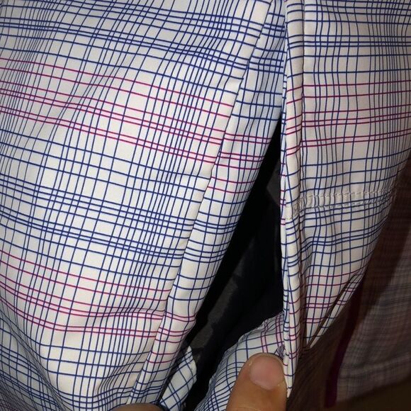 Athletech 1X White Fuchsia Pink Blue Plaid Full Zip Quilted Puffer Jacket - Picture 7 of 16